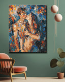 Painting by Numbers Nude Loving Couple Colorful