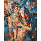 Painting by Numbers Nude Loving Couple Colorful
