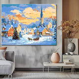 Painting by Numbers Village in Winter