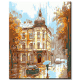 Painting by Numbers Street in Autumn Rain