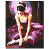 Painting by Numbers Pictures of A Ballet Dancer in A Purple Dress