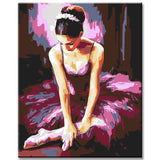 Painting by Numbers Pictures of A Ballet Dancer in A Purple Dress