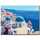 Painting by Numbers for Adults Santorini Greece