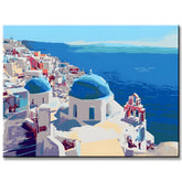 Painting by Numbers for Adults Santorini Greece