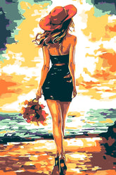 Painting by Numbers Woman by The Sea