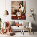 Painting By Numbers Nude Asian Woman On Sofa