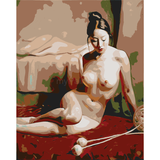 Painting By Numbers Nude Asian Woman On Sofa