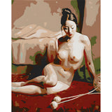 Painting By Numbers Nude Asian Woman On Sofa