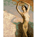 Painting By Numbers Nude Asian Woman in The Wind MNZ-Akt-007