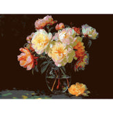 Painting by Numbers White Pink Bouquet of Flowers