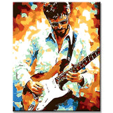Paint by numbers guitarist playing