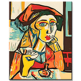 Paint by Numbers Art Motif Woman at Table 1