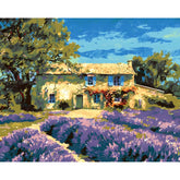Painting by Numbers Flowers Lavender in Front of Homestead