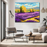 Painting by Numbers Flowers Lavender Field in Front of Village