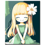 Painting by Numbers Little Princess with Hair Flowers
