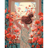 Painting by Numbers Dog Woman in The Mirror