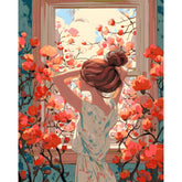 Painting by Numbers Dog Woman in The Mirror