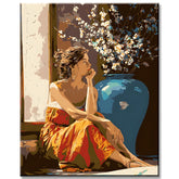 Painting by Numbers Woman in Thought
