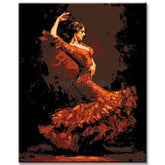 Painting by Numbers Pictures of A Dancer in A Red Dress