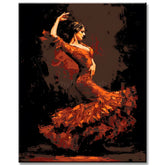 Painting by Numbers Pictures of A Dancer in A Red Dress