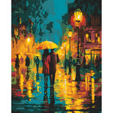 Painting by Numbers People Couple Under Umbrella Abstract