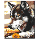 Paint by Numbers Animal Art Loving Wolf Dog