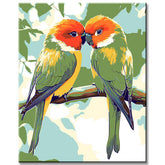 Paint by Numbers Animal Art Two Green Canaries
