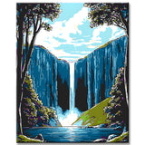 Paint by Numbers Landscape Mountain Waterfall