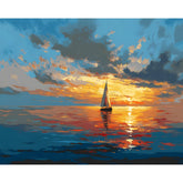 Painting by Numbers Pictures Sailboat in The Sunset
