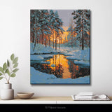 Painting by Numbers Pictures Winter Landscape in The Morning