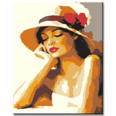 Paint by Numbers Portrait of a Woman in Thought