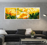 Paint by Numbers Triptych Flowers