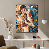 Painting by Numbers Nude Loving Couple Colorful