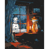 Painting by Numbers Snowman in The Garden