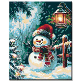 Paint by Numbers Snowman with Lantern