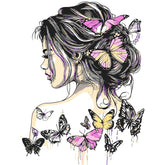 Painting by Numbers Abstract Art Woman with Butterflies