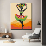 Paint by Numbers African Art Woman in a Colorful Dress