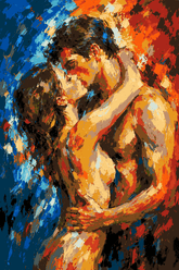 Painting by Numbers Nude Love Couple intimate Love