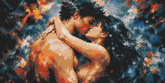 Painting by Numbers Nude Love Couple Abstract