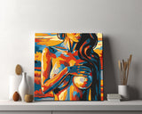 Painting by Numbers Nude Woman Covered Breast