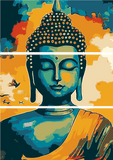 Sleeping Buddha Painting Art- 3-Panel (Triptych)