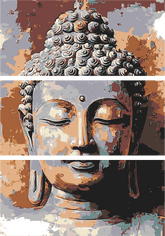 Painting by Numbers Buddha Southeast Asia 3-Panel (Triptych)