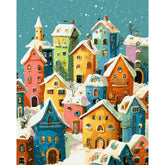 Painting by Numbers Modern Art Houses in Winter