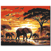 Paint by Numbers Elephants in Africa