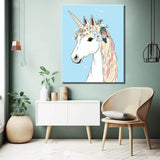 Paint-by-Numbers Unicorn with Flowers