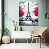 Paint-by-Numbers Eiffel Tower Black and White