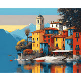 Painting by Numbers Island in Lake italy