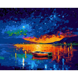 Painting by Numbers Boat on The Lake Abstract