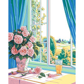 Painting by Numbers for Adults Bouquet of Flowers on The Window