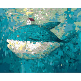 Paint by Numbers for Adults Animals Blue Fish